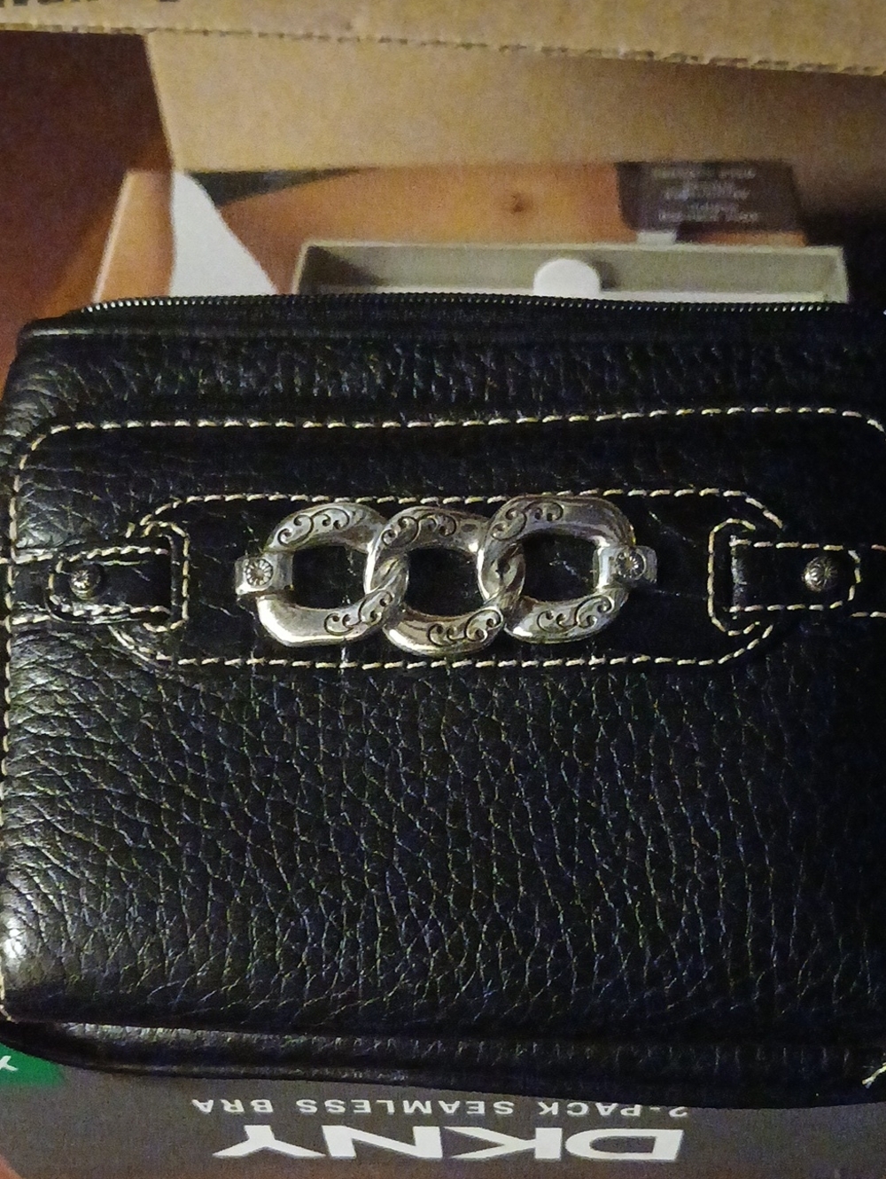 BRIGHTON PETITE MINI ORGANIZER MGPPB Ornate SILVER /Evening Crossbody bag NWOT N